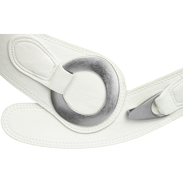 Жіночий широкий ремінь Caspar GU243 з крутою металевою пряжкою, білий (115 см)