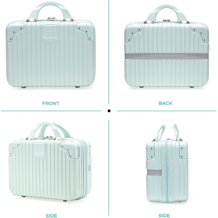 Waterproof Cosmetic Case Makeup Bag Lightweight Carry-on Beauty Case with Handle and Zipper, Women's Wear-resistant Hard Shell Toiletry Bag for Travel Excursion
