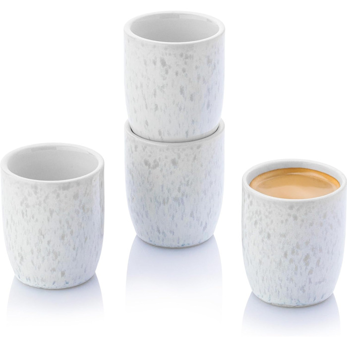 Набір чашок для еспресо SÄNGER Santorini (4 шт.) - кремовий колір з блакитним градієнтом, 80 мл, PREMIUM COLLECTION