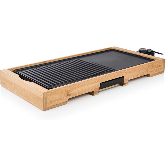 Електричний гриль Tristar BP-2750 Bamboo: 2000 Вт, антипригарне покриття, 49x27 см