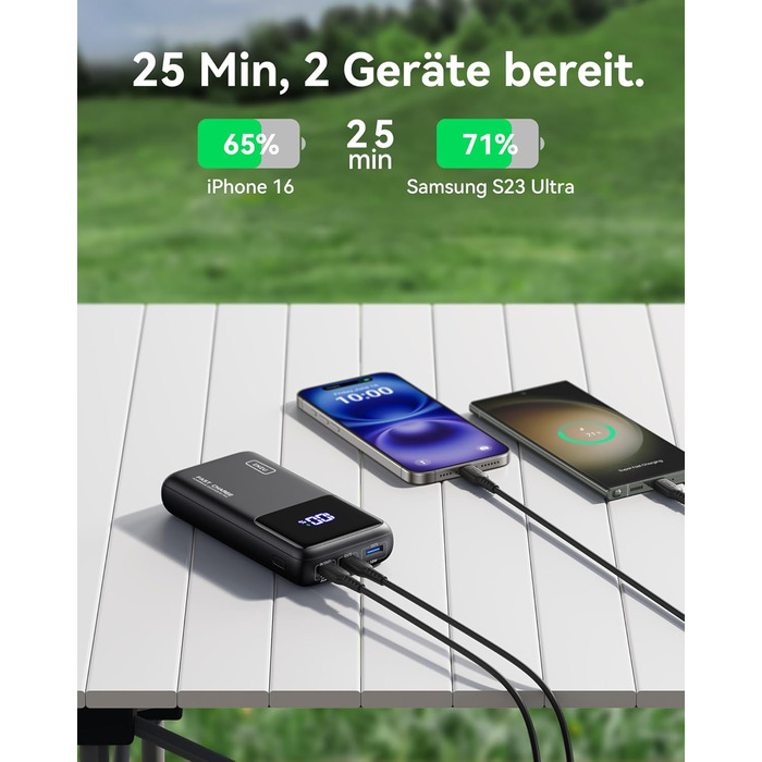 Портативний зарядний акумулятор INIU 100W 25000mAh з USB-C, сумісний з MacBook, iPad, iPhone, DJI та іншими пристроями. Чорний