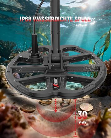 Металошукач KAIWEETS Profi Set: LCD дисплей, водонепроникна котушка, 30см глибина, регулювання чутливості, для дорослих та дітей