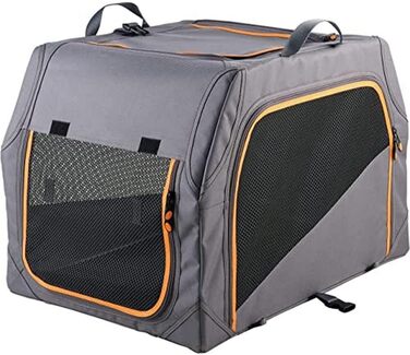 Складана переносна переносна собача будка HUNTER з алюмінієвим каркасом, сірого/помаранчевого кольору, S (106 x 71 x 69 см)