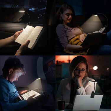 LED лампа для читання iFalarila з кріпленням на книгу, USB-C, 3 кольори, 10 рівнів яскравості, гнусий