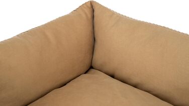 ТРИКСІ Лежанка для собак Марлі 80 x 60 см – кутовий собачий кошик для середніх собак, зручна лежанка з високоякісним бавовняним покриттям Canvas, м'яка та пральна – 37691 (Окре, 60 x 50 см)