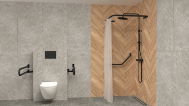 Кутовий штанга для душу Sasko 100-100 x 25 мм, чорна