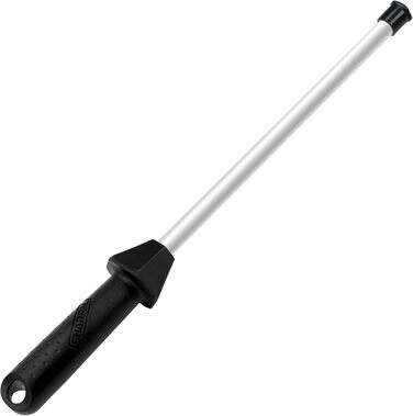 118H Professional Ceramic Sharpening Rod Kitchen Knife Sharpening Rod with Break-Resistant Cap Built-in Angle Guide