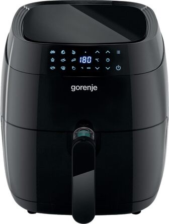 Аерофритюрниця Gorenje AF1350DWB, 1350 Вт, чаша 3.2 л з вікном, 8 автопрограм, антипригарне покриття, LED-дисплей, чорна