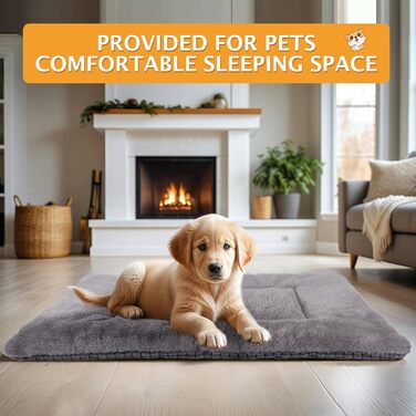 Dog Bed Soft and Warm Mat Dog Cushion Washable Cozy Reversible Pet Sofa Cushion PS085 (106x71 cm, Grey)