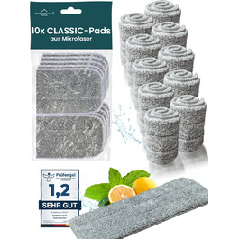 Набір для прибирання підлоги WONDERHOME з відром, 3-камерний моп з функцією віджиму, розділенням брудної та чистої води, подовжена ручка 140 см, 10 гідропадів