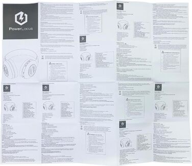PowerLocus Bluetooth навушники Over-Ear, бездротові, складні, з мікрофоном, Hi-Fi стерео, глибокий бас, м'які амбушюри, для телефону, планшета, ПК - асфальтово-сірий