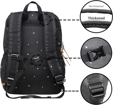 Жіночий рюкзак Kauko: студентський, для ноутбука, у дорогу, чорний (K8009)