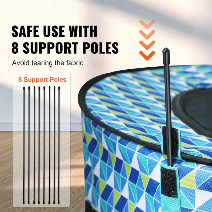 Клітка для цуценят VEVOR, розкладний вольєр для собак, 914 x 914 x 584 мм, 600D Oxford, для малих та середніх тварин (Блакитний)