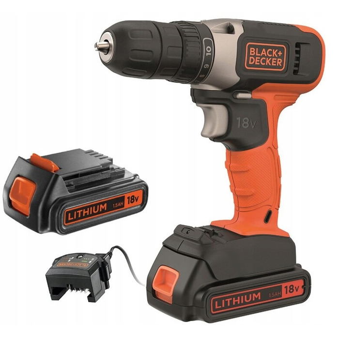 Акумуляторний шуруповерт Black+Decker 18 В BCD001C2-QW
