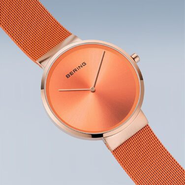 Кварцовий годинник Bering Unisex 39 мм зі сталевим корпусом, міланським плетінням та сапфіровим склом, 5 ATM (14539-565)
