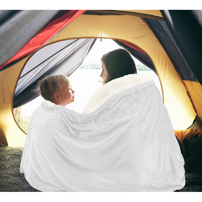 Плед Utopia Bedding з штучного хутра Sherpa, 200x150 см: теплий, м'який, для ліжка, дивана, кемпінгу та подорожей