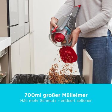Акумуляторний пилосос ручний BLACK+DECKER BHHV315B-QW Lithium Dustbuster з циклонною технологією та насадкою для щілин, білий/синій