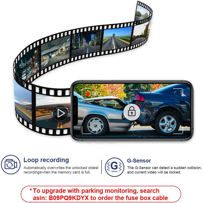 Автомобільний відеореєстратор Fitcamx 4K для Toyota RAV4 2022-2025 (Gen5), OEM стиль, 2160P, WiFi, G-сенсор, Plug&Play, 64GB карта пам'яті, фронтальна камера