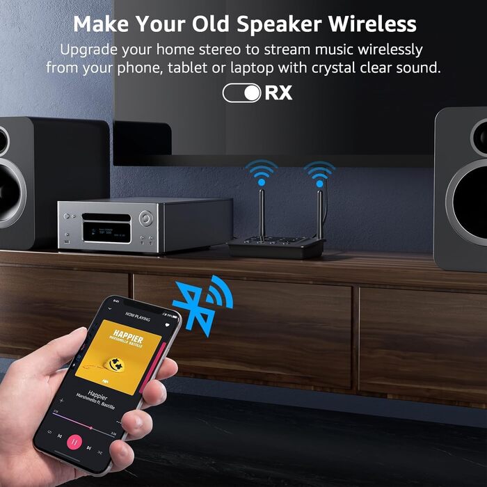 Bluetooth 5.3 трансмітер та ресивер 1Mii B03S для телевізора та стереосистеми