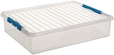 Sunware Bed Box, Transparent/Blue, 60 Litre