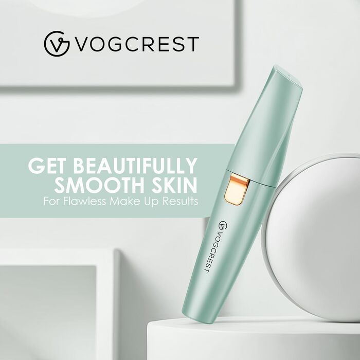 Триммер для обличчя та брів VG VOGCREST 2-в-1, акумуляторний, з LED-підсвіткою (Рожеве золото, Зелений)