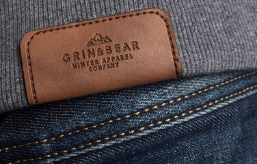 Чоловіча толстовка з капюшоном Grin&Bear | З флісовою підкладкою | GEC490 (XL, Сірий смугастий)