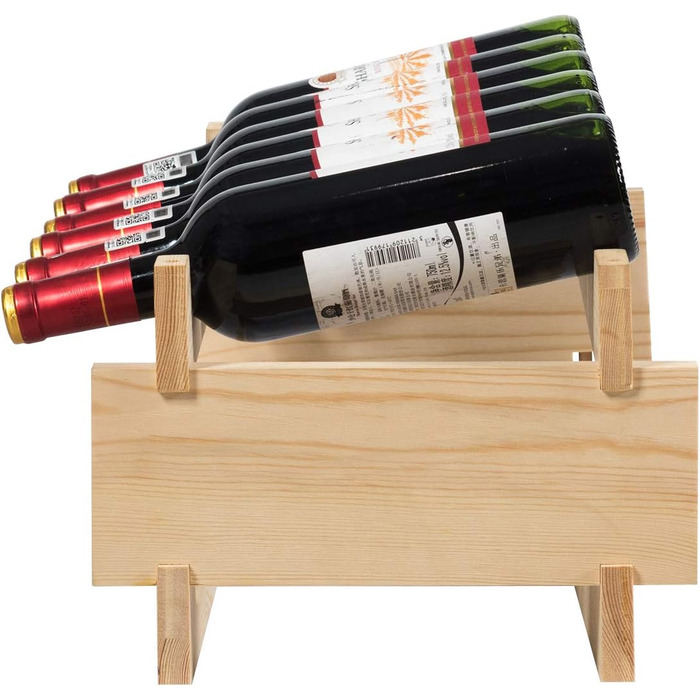 COSTWAY Wooden Wine Rack, Stackable, Bottle Rack for 36 Bottles, Wine Stand with 6 Levels, Wooden Shelf, Bottle Holder for Kitchen, Dining Room, Bar, Cellar, 63 x 28 x 85 cm