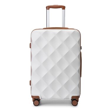 Чемодан British Traveller Groß 74.5 см, 91 л: Легкий валіза з ABS+PC, TSA-замок, 4 колеса, Кремовий