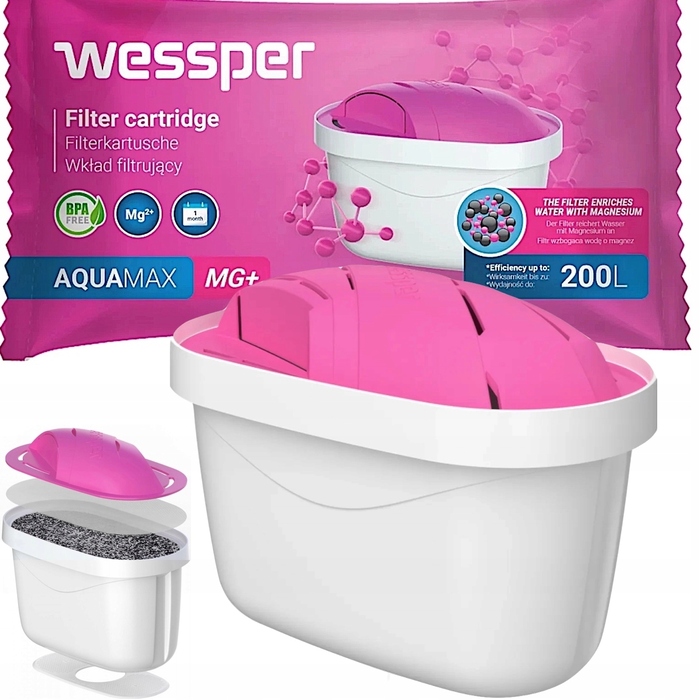 Набір фільтрів для води WESSPER MAGNEZ AQUAMAX MG+ (12 шт.) — сумісні з глечиками BRITA та DAFI