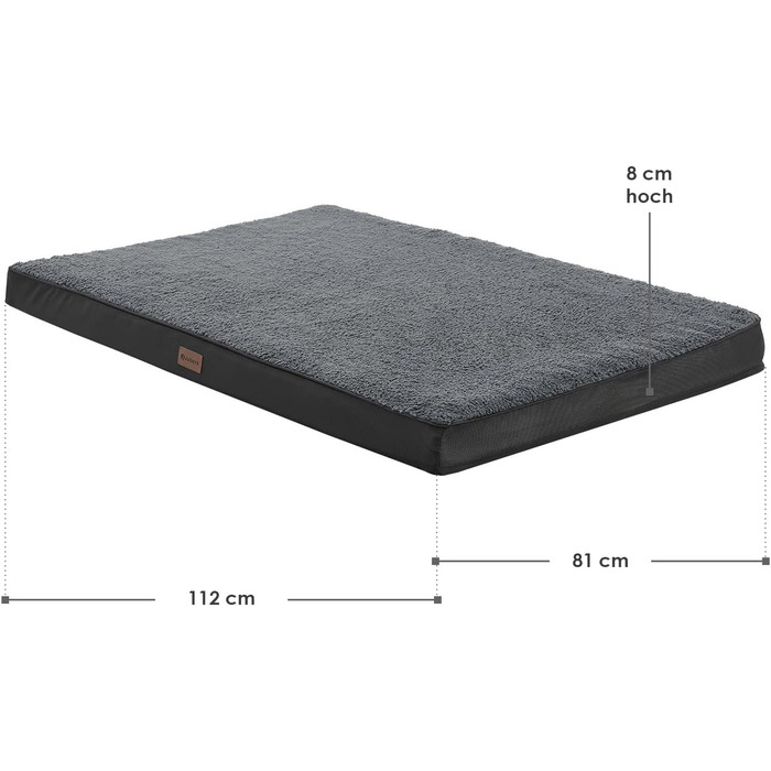 Ортопедичне ліжко для собак Juskys Milow, 76x51 см, сіре - м'яке та стабільне, знімний та пральний чохол - подушка для собак, килимок для маленьких собак