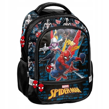 Шкільний багатокамерний рюкзак Spider-Man Paso, чорний, синій, багатоколірний, 19 л