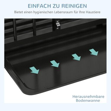 Клітка для собак PawHut з замком, подушкою та столиком, 80 x 56 x 63 см (чорний)