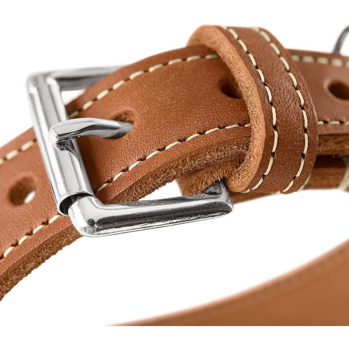 Нашийник для Віндхаундів Hunter Aalborg, колір Cognac, міцне м'яке шкіряне, розподіл тиску, захист гортані, Made in Germany, розмір 37