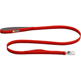 RUFFWEAR Front Lead, lightweight, 1.5 m, strong lead with padded handle and secure swivel Crux Clip, compact, flat Tubelok webbing, (Red Canyon, one size)