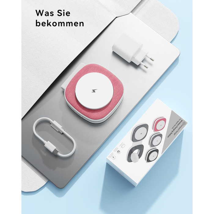 Зарядна станція 2-в-1 для Apple Watch та iPhone MagSafe (Рожева) з мережею 20W