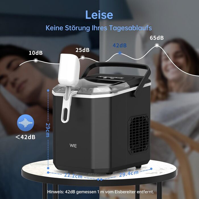 Машина для приготування льоду Ice Maker 1.3л, 9 кубиків за 6 хвилин, самоочищення, тиха, для кухні, офісу, бару, вечірки