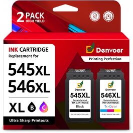 Картриджі Denvoer для принтерів Canon Pixma (PG-545XL та CL-546XL), сумісні чорнильні картриджі