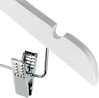 Дерев'яні вішалки для дитячого одягу Hangerworld з кліпсами (30см, білі) - 6 шт.