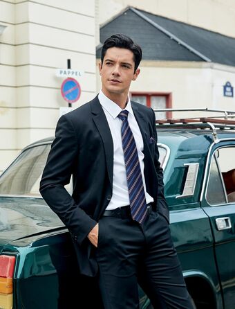 Набір краваток чоловічих HISDERN (3 шт.) шовкових, класичні, елегантні + нагрудна хустинка для весілля та свят - Z-TB3-12