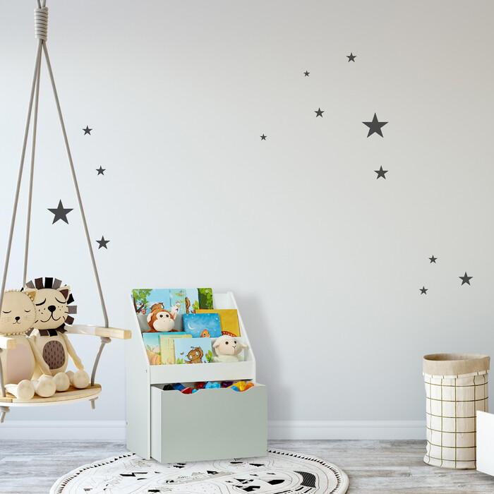 Relaxdays Kids' Bookshelf with Toy Box