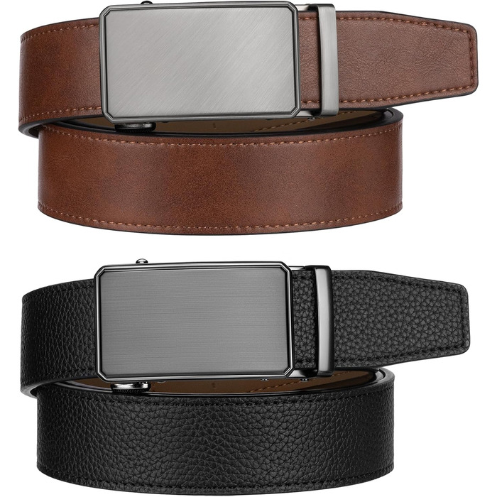 Чоловічий шкіряний ремінь Zitahli з автоматичною пряжкою (колір: коричневий/чорний, розмір 46-52)