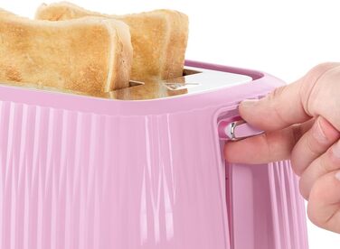 Тостер Russell Hobbs Eden з 2-ма відділеннями, 6 рівнів підсмажування, підігрів, розморожування, стоп-функція, крихтозбірник, підставка для бургерів, 27374-56 (полуниця)