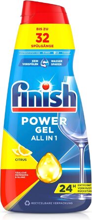Гель для посудомийних машин Finish Power Gel Citrus, 6 x 650 мл (загальний об'єм 3.9 л)