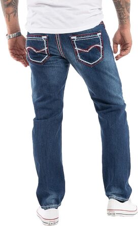 Чоловічі джинси Rock Creek RC-2056, темно-сині, вінтаж, щільні шви, розмір 42W/36L