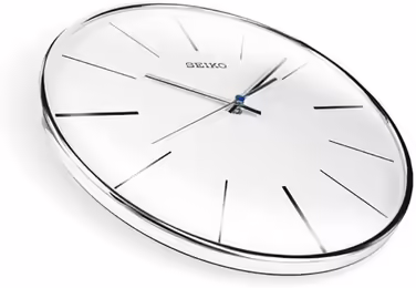 Seiko Wall Clock Silver Plastic Sweeping Second Hand QXA634A