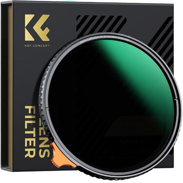 Фільтр K&F Concept Black Mist 1/4 & Variable ND2-ND400 82mm (Nano-Xcel) - 2-в-1 для об'єктива