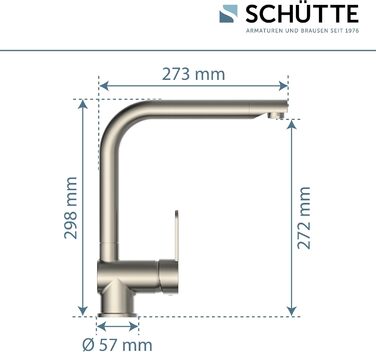 Змішувач кухонний SCHÜTTE RIO 360° з високим виливом, нержавіюча сталь, для однієї/двох раковин