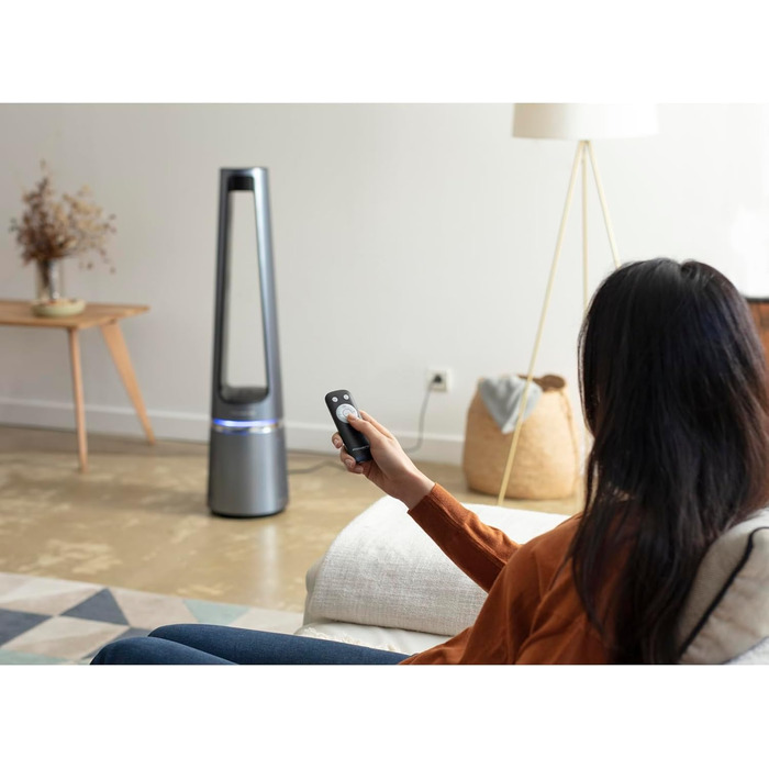 Вентилятор-повітроочисник Rowenta Eclipse QU5030 2-в-1 | Повітряний фільтр, 12 швидкостей, таймер, пульт керування, антрацит