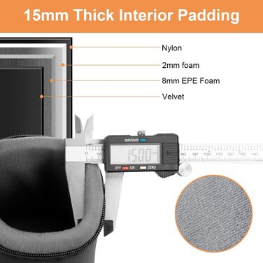 Чохол для об'єктива Arvok, 4 розміри, неопрен, водонепроникний, захисний, для фотооб'єктива, 15 мм, чорний