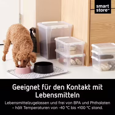SmartStore - 4x Storage Box with Lid Classic 8L (34x25x16cm) | Stackable Box with Lid | Food-Safe Plastic Box | Plastic Box with Lid & Reinforced Corners | 10 Year Warranty (52 L)